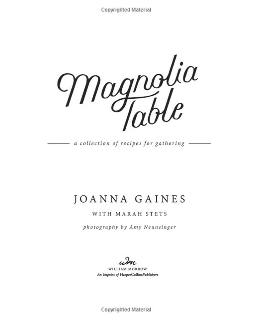 Magnolia Table Book Layout Design