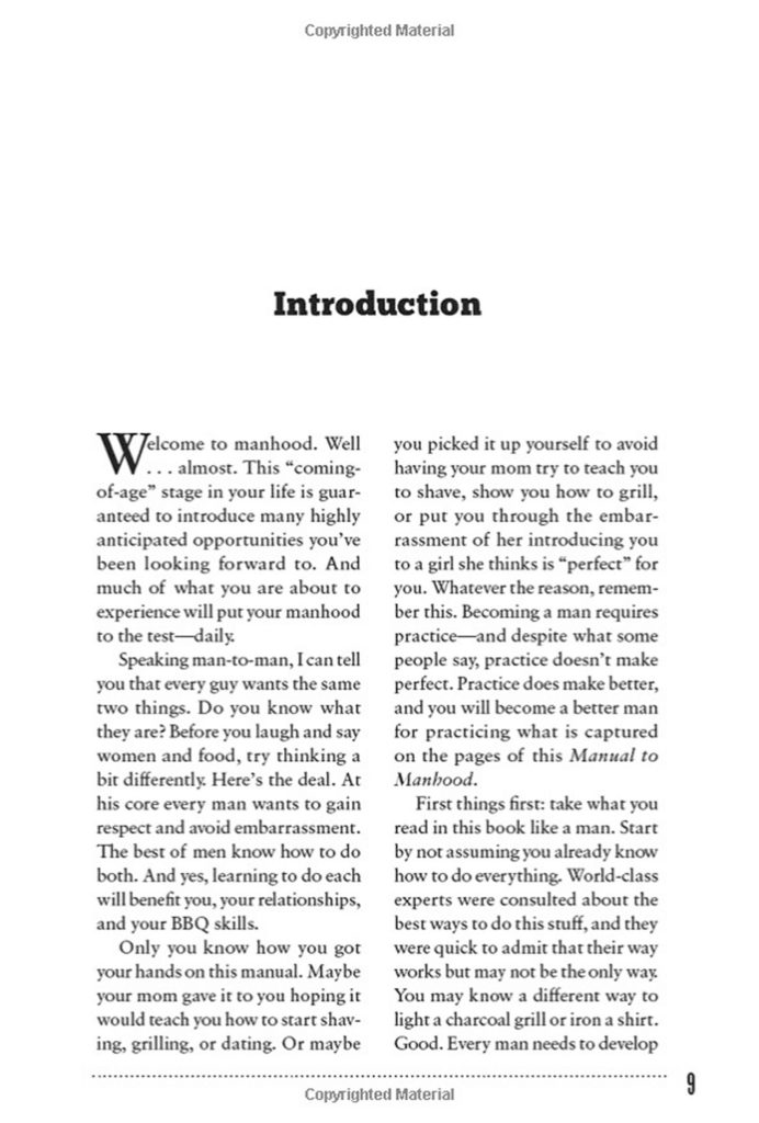 Layout design of "Manual to Manhood" book