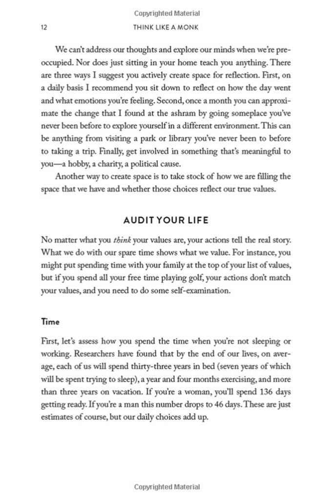 Layout Design of "Think Like a Monk" Paperback Boo