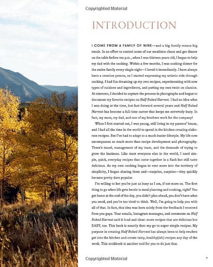 Layout Design of “Half Baked Harvest Super Simple" Cookbook (paperback)