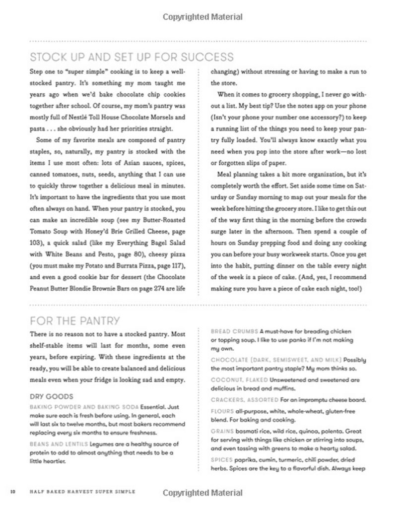 Layout Design of “Half Baked Harvest Super Simple" Cookbook (paperback)
