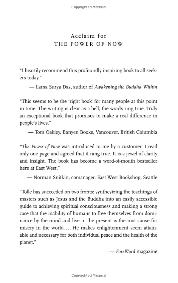 Layout Design of "The Power of Now" book (paperback)